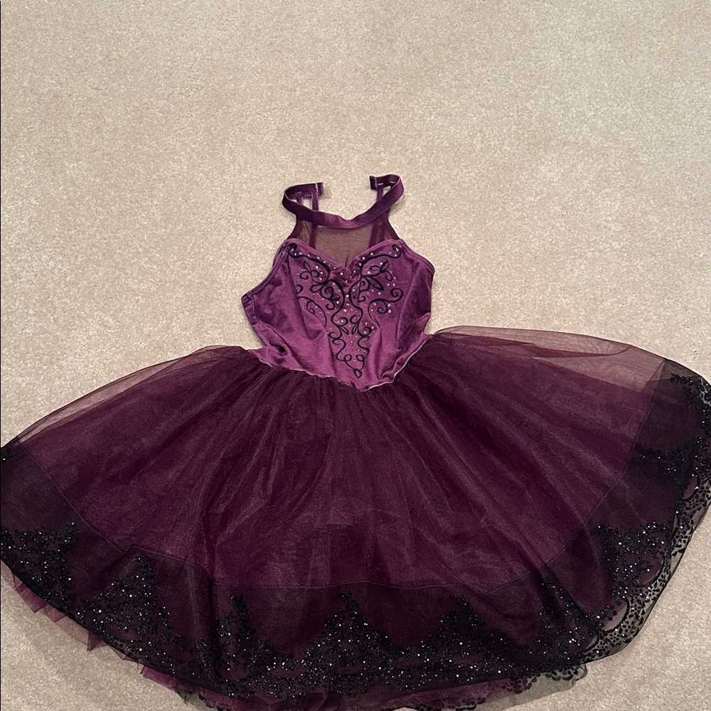 Purple and Black Tulle Dress by Weissman